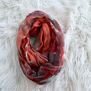 Modena Women Orange Abstract Floral Infinity Scarf
